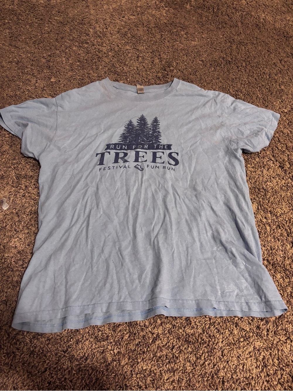Gildan Light Blue 'Run for the Trees' Graphic Tee
